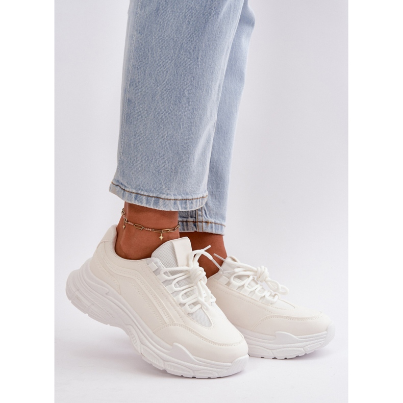 Sportske cipele s debelim potplatom, bijele bijela 1