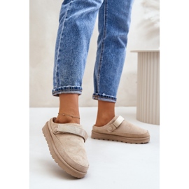 Bež ženske papuče s platformom 1