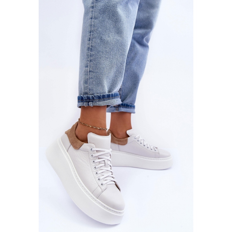 Lemar Sportske cipele na masivnu platformu bijele/Cappuccino bijela 2