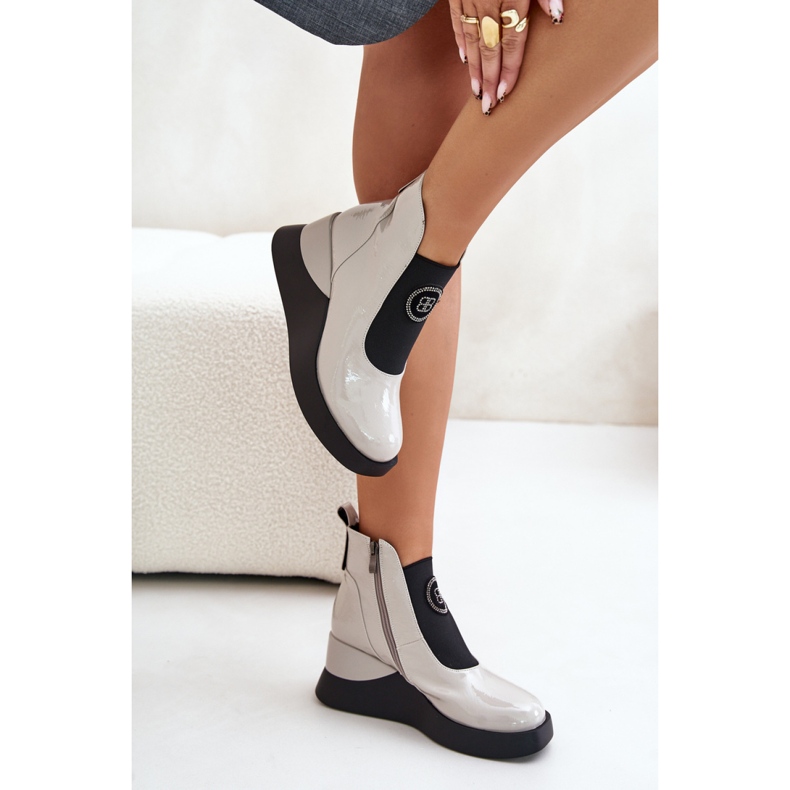 Ženske gležnjače na platformi S.Barski Light Grey siva 1