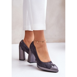 Laura Messi Sive cipele na visoku petu siva 1