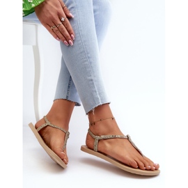 Ženske japanke sandale sa Ipanema Gold šljokicama zlatni 2