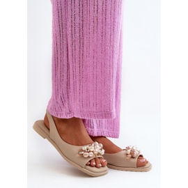 Ženske sandale sa S.Barski Beige ukrasima bež 1