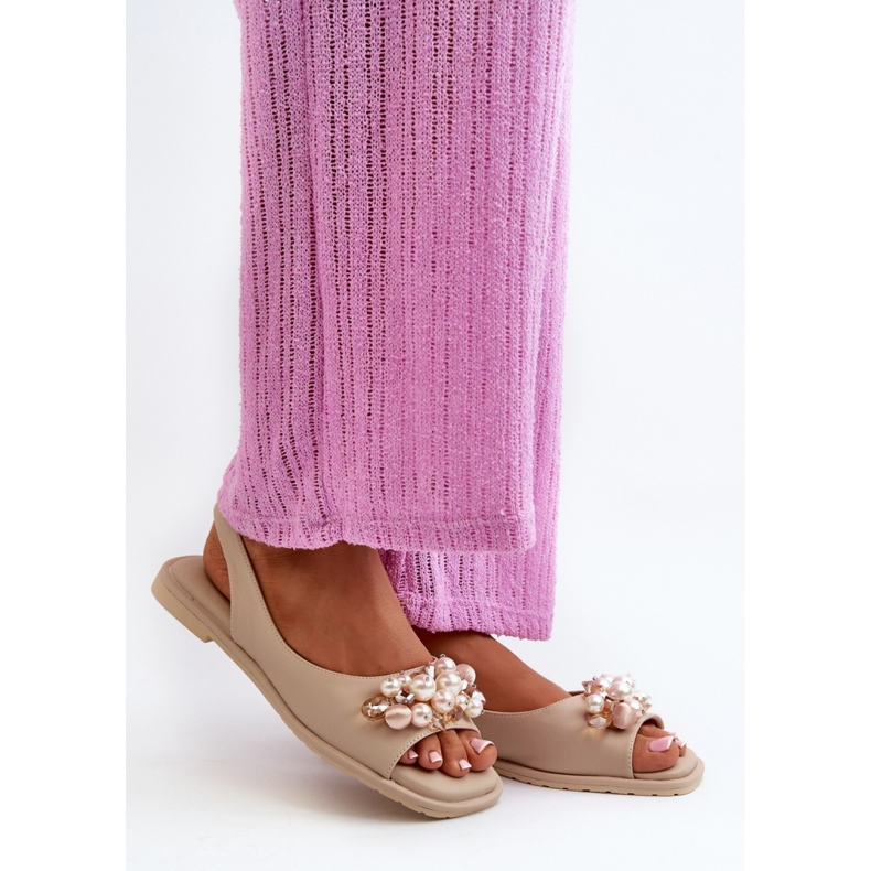 Ženske sandale sa S.Barski Beige ukrasima bež 1