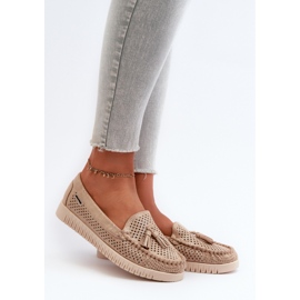Zlatne ženske ažurne mokasine zlatni 1