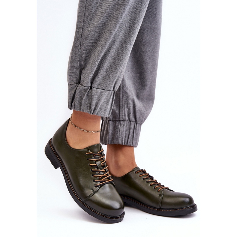 Zelene ženske cipele na vezanje zelena 1