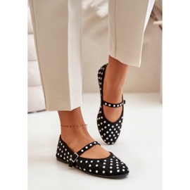 Ženske balerinke na remenčiće Crne crno 1