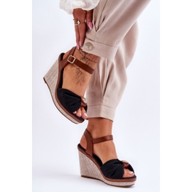 Ženske crne sandale na klin crna 2