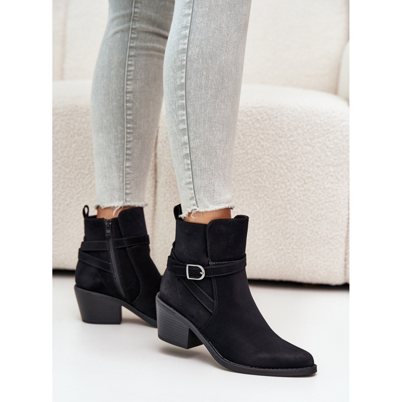 Crne kaubojske čizme na visoku petu crno 1