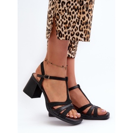 Ženske sandale na visoku petu Crne crno 1