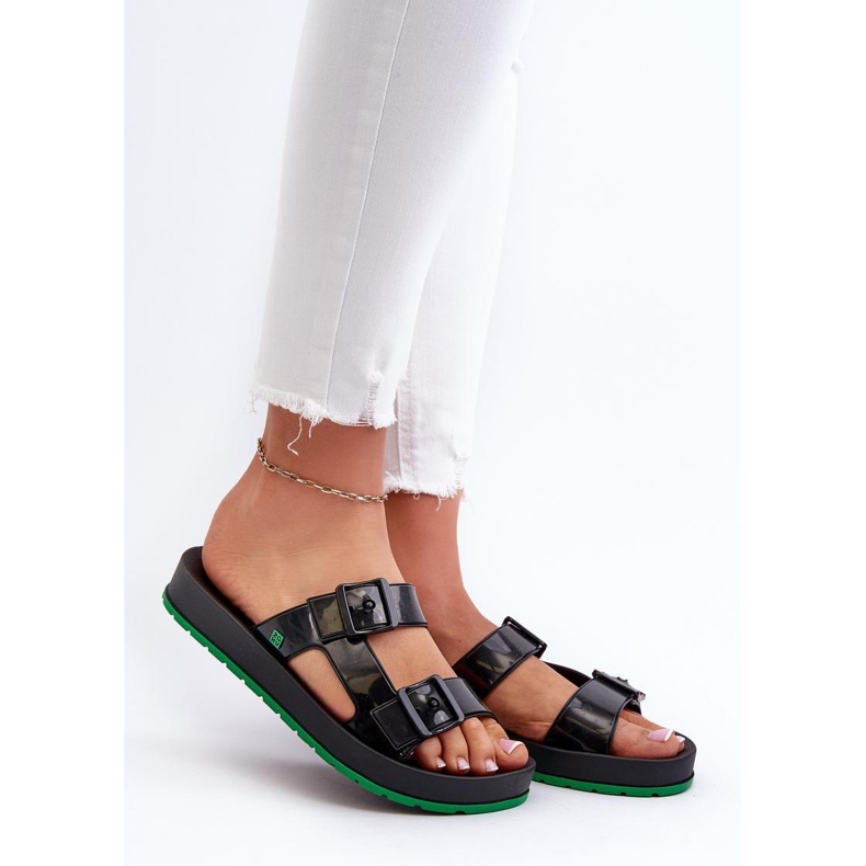 Zaxy Crne ženske ravne japanke crno 1