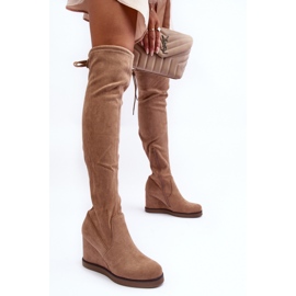 Step in style Čizme iznad koljena Model Mephal NS362P Beige Suede - Korak sa stilom bež 2