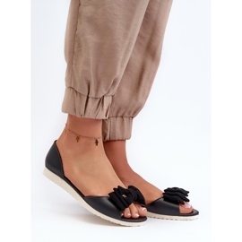 Seastar Ženske gumene balerinke s mašnom, crne crno 1