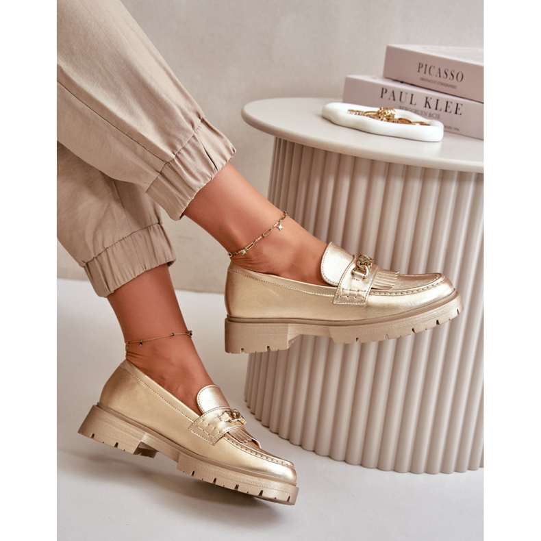 Step in style Mokasine Model Zanita GQ8-010 Zlatne - Zakoračite sa stilom žuta boja 1