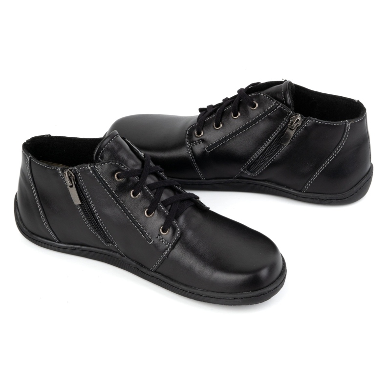 Olivier Bose ženske kožne cipele, malo izolirane, visoke s patentnim zatvaračem 787 crne crna 2