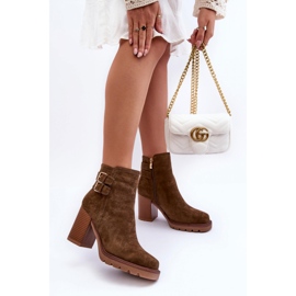Step in style Čizme Model Makeline H8-526 Olive Suede - Zakoračite sa stilom zelena 1