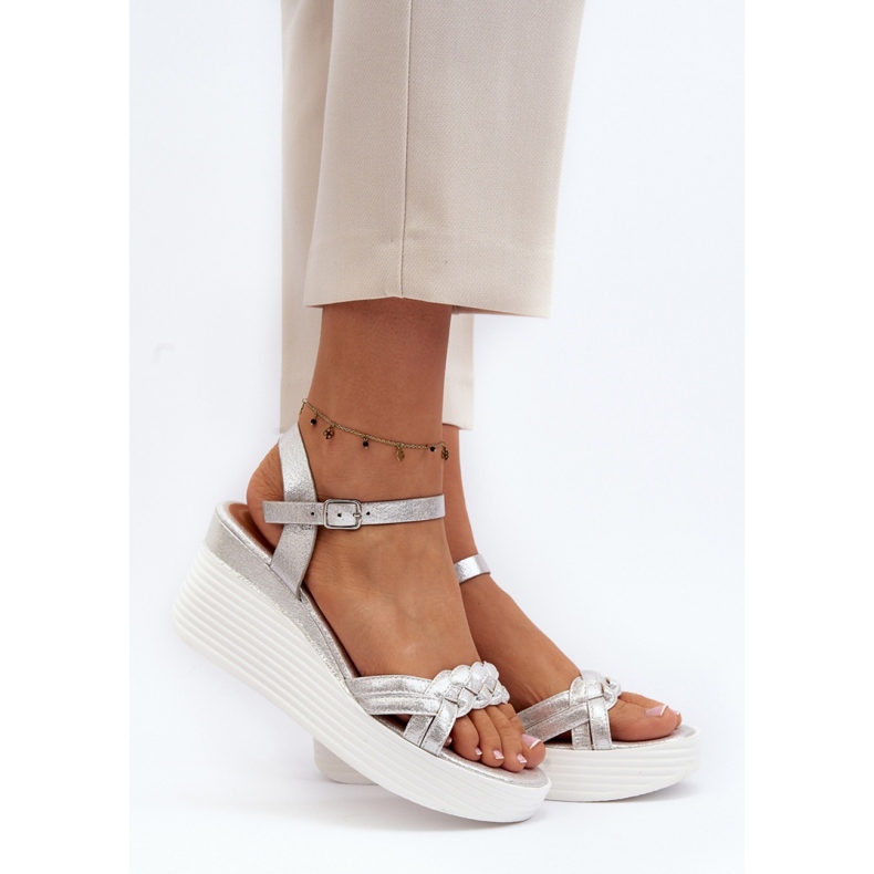 Step in style Sandale Model Esinna PS19 Srebrne - Zakoračite sa stilom siva 1