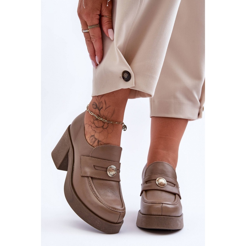 Step in style Cipele Model Dunadia 20148 Dark Beige Leather - Zakoračite sa stilom bež 1