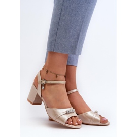 Step in style Sandale Model Narhi 20241 Zlatne - Zakoračite sa stilom žuta boja 1