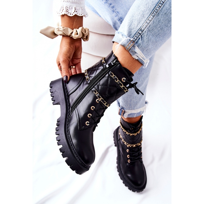 Step in style Radničke čizme Model Caleanor H21-71 Blk Black - Zakoračite sa stilom crna 2