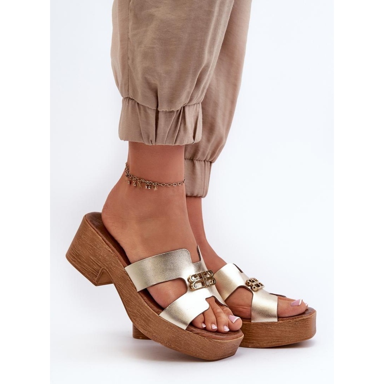 Step in style Japanke za sandale Model Zazoo 40412 Zlatne - Zakoračite sa stilom žuta boja 1