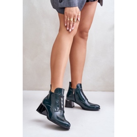 Step in style Čizme Model Zazoo 60504 Tamnozeleni lak - Zakoračite sa stilom zelena 1