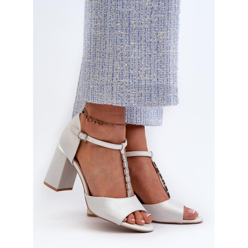 Step in style Sandale Model Aniya 20195 Srebrne - Zakoračite sa stilom siva 1