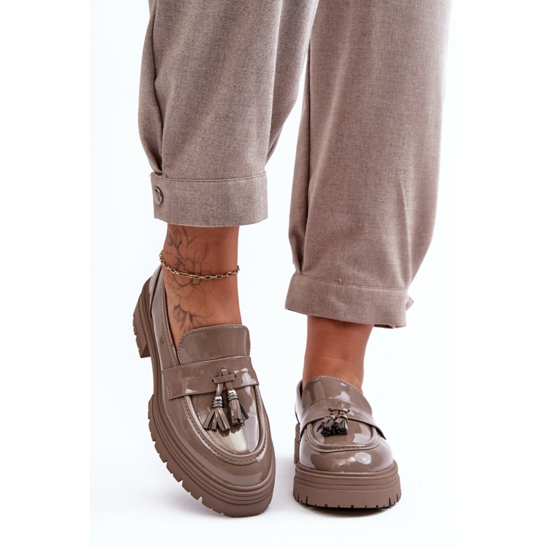 Step in style Cipele Model Velenase YL189 Dark Beige Lakier - Zakoračite sa stilom bež 1