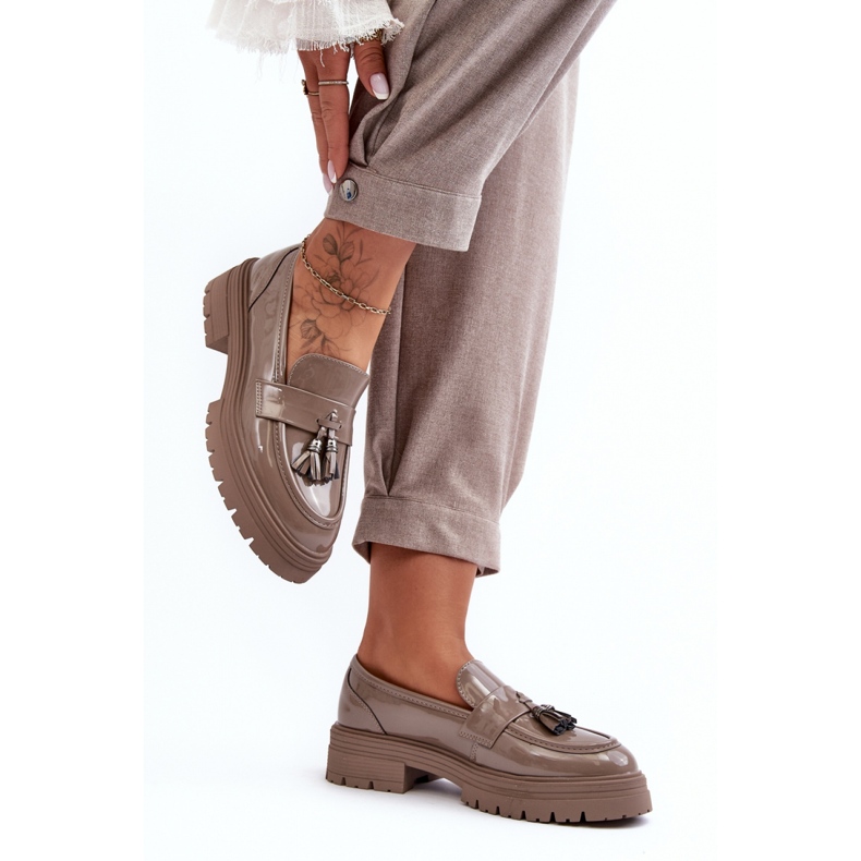 Step in style Cipele Model Velenase YL189 Dark Beige Lakier - Zakoračite sa stilom bež 2