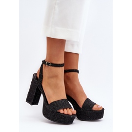 Moderne ženske sandale od tekstilnog materijala crna 1