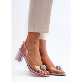 D&A Elegantne Violet sandale s visokom petom ljubičasta 1