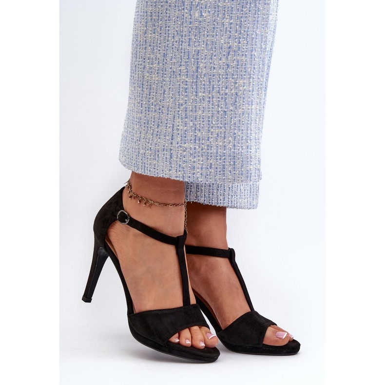 Ženske sandale na visoku petu marke Vinceza crno 1