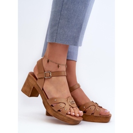 Evento Lagane sandale s debljim dnom, smeđe smeđa 1