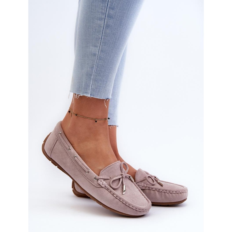 Klasične mokasine od eko brušene kože ljubičasta 1