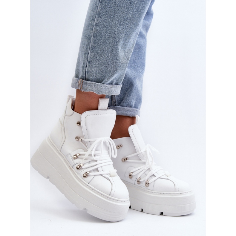 Zazoo bijele sportske cipele s masivnim donjim dijelom bijela 1