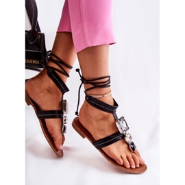 Step in style Sandale na vezanje Model HJ7081 Crne crna 2