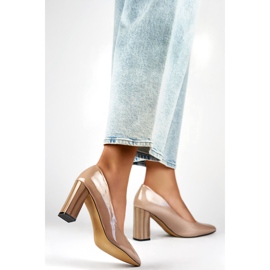 Ženske lakirane salonke GD-FL486A-T, bež 1