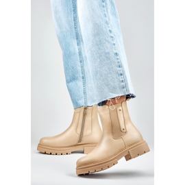 Ženske Chelsea čizme 250004TA-PU bež 2