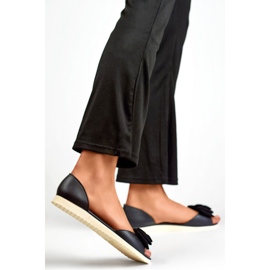 Ženske balerinke s mašnom BG162B, crne crna 1