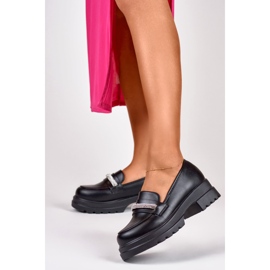 Ženske cipele s kubnim cirkonima B2732B, crne crno 2