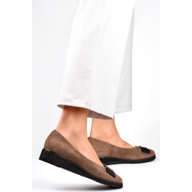 Ženske salonke s mašnom GD-FL766T Taupe smeđa 1