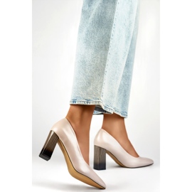 Cipele s kožnim umetkom GD-FL486A-L.BE bež 1