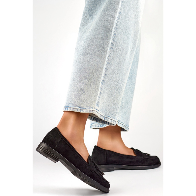 Ženske cipele s mašnom 24-12369B crne crna 1