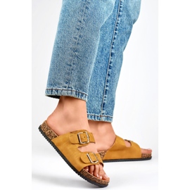 Ženske japanke od eko antilop kože 98-179C kamel smeđa 1