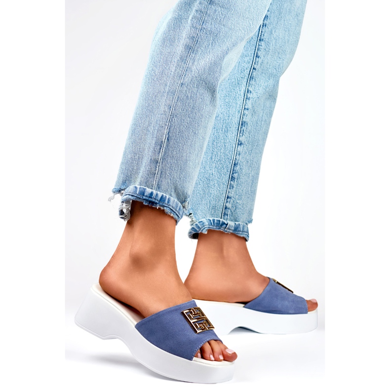 Ženske japanke s ukrasom GD-XF1000B, plave plava 1