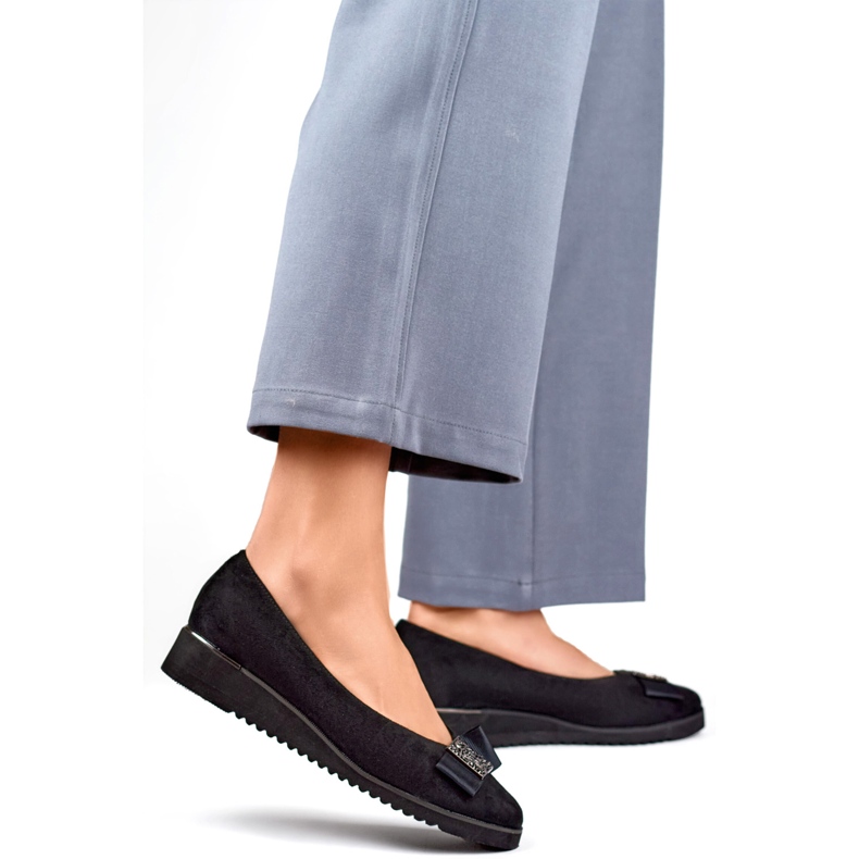 Ženske salonke s mašnom GD-FL766A, crne crna 1