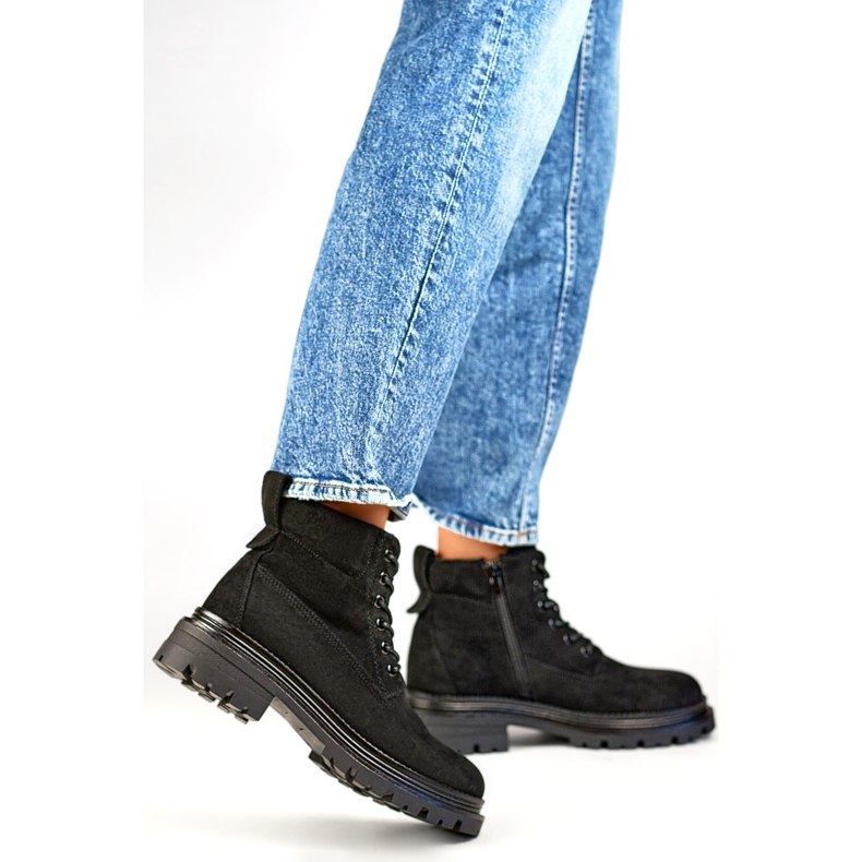 Ženske hvataljke s krznenom izolacijom A5201B, crne crna 1