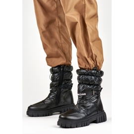 Ženske čizme za snijeg s krznenom postavom OH-29B, crne crna 1