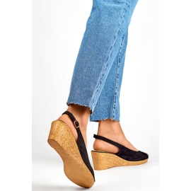 Ženske sandale na wedges GD-FL653B, crne crna 1