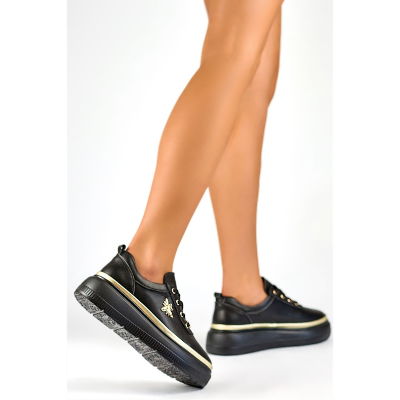 Ženske sportske cipele s ukrasom GD-XF120C-B, crne crna 1